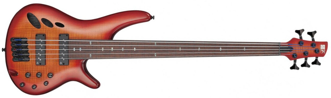 Ibanez Srd905f Fretless Workshop 5c Active Piezo Pp - Brown Topaz Burst Low Gloss - Basse Électrique 1/2 Caisse - Main picture