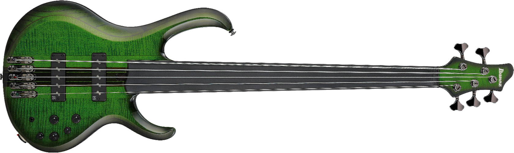 Ibanez Steve Di Giorgio Sdgb1 Dmt Signature Fretless 5c Active Ebo - Dark Moss Burst - Basse Électrique Solid Body - Main picture
