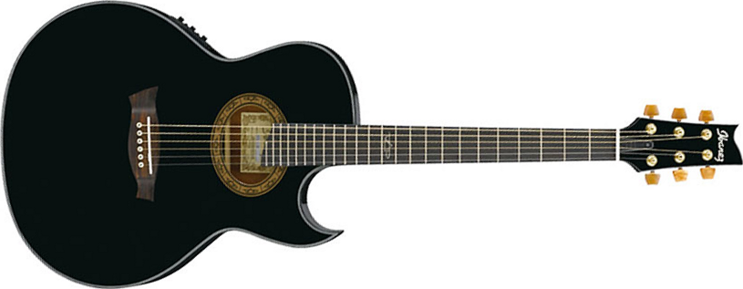 Ibanez Steve Vai Ep5 Bp Euphoria Cw Epicea Acajou Rw - Black Pearl - Guitare Electro Acoustique - Main picture