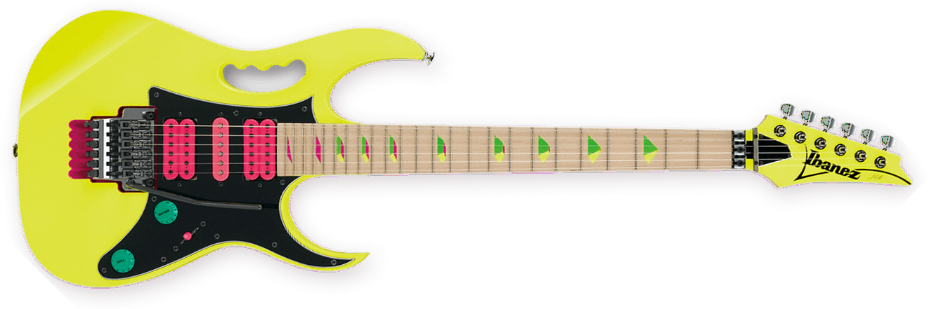 Ibanez Steve Vai Jem777 Dy Japan Hsh Dimarzio Fr - Desert Sun Yellow - Guitare Électrique Forme Str - Main picture