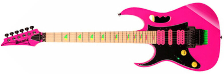Ibanez Steve Vai Jem777 Sk Lh Gaucher Japon Signature Hsh Dimarzio Fr - Shocking Pink - Guitare Électrique Gaucher - Main picture
