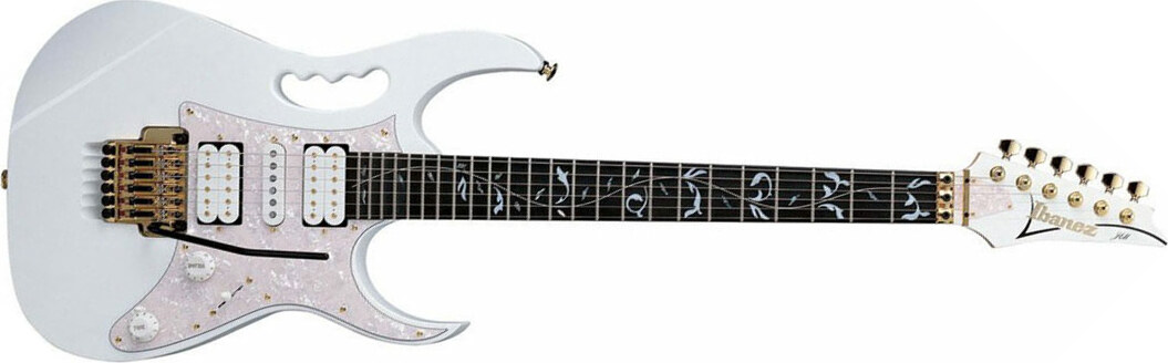 Ibanez Steve Vai Jem7v Wh Prestige Japon Signature Hsh Fr Rw - White - Guitare Électrique Forme Str - Main picture