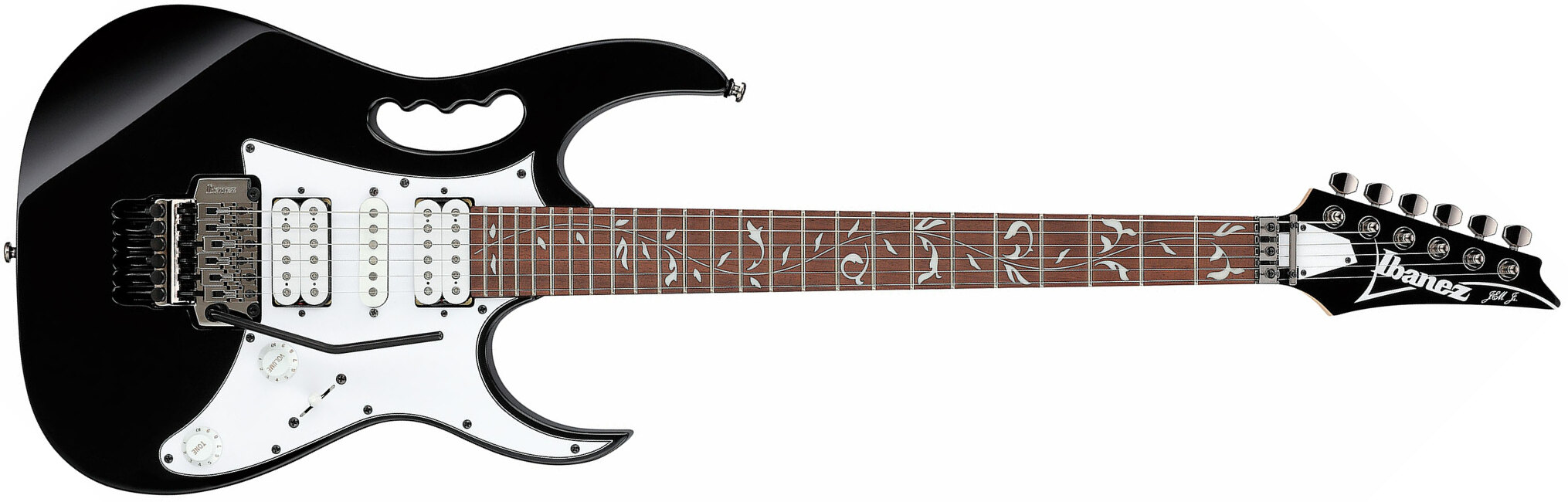 Ibanez Steve Vai Jemjr Bk Signature Hsh Fr Jat - Black - Guitare Électrique Forme Str - Main picture