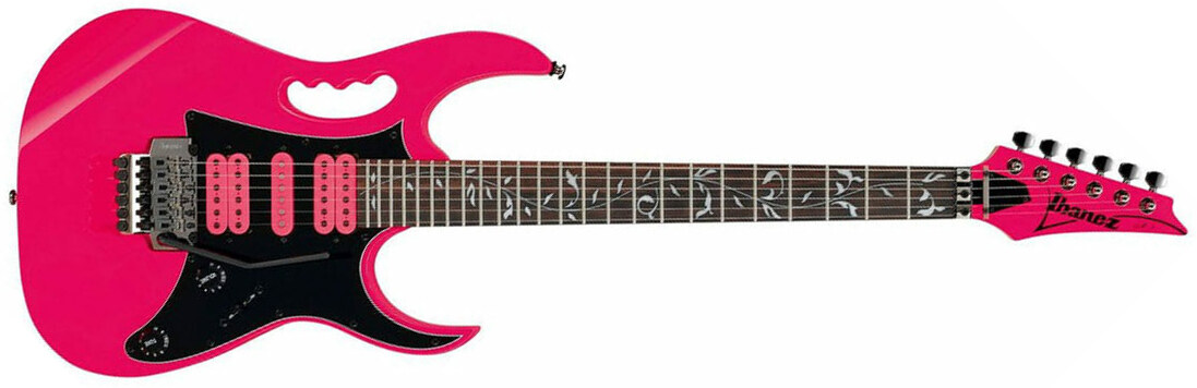 Ibanez Steve Vai Jemjr Pk Signature Hsh Fr Rw - Pink - Guitare Électrique Forme Str - Main picture