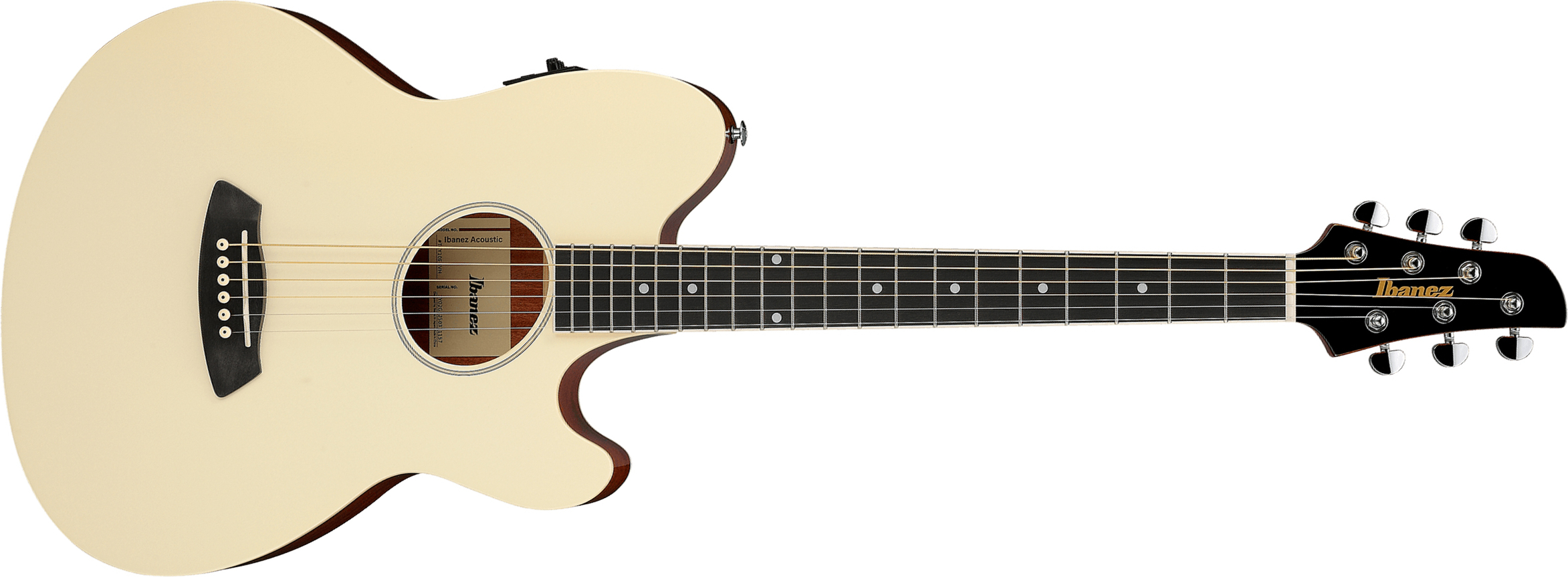 Ibanez Tcy10e Ivh Talman Cw Epicea Sapele Pur - Ivory High Gloss - Guitare Folk - Main picture