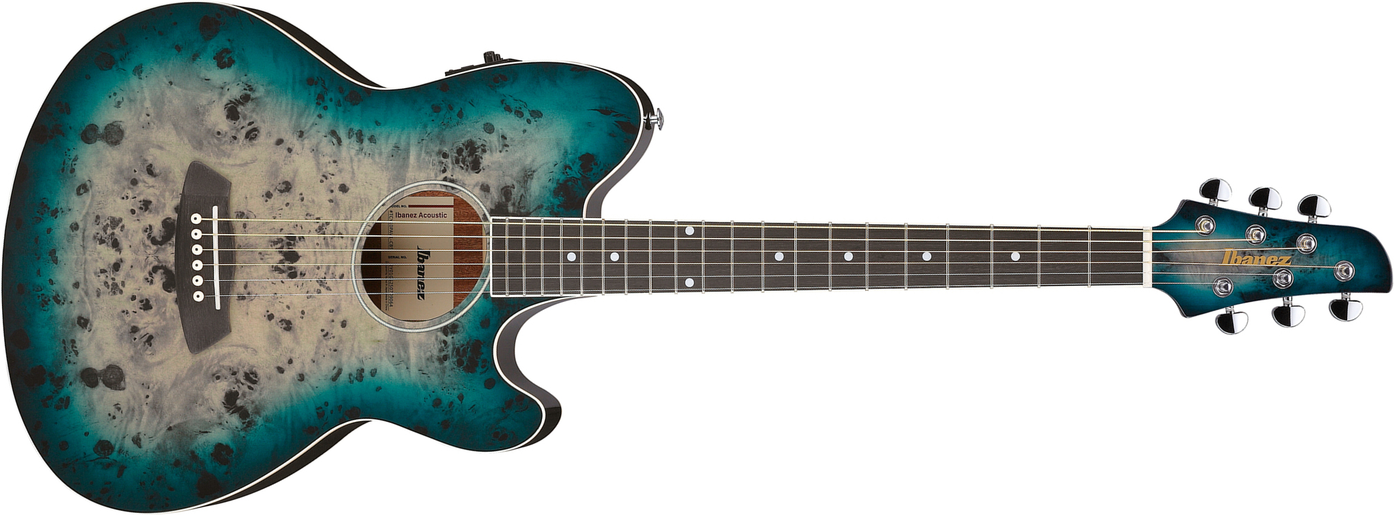 Ibanez Tcy10pa Cbs Talman Cw Tilleul Sapele Pur - Cosmic Blue Starburst - Guitare Folk - Main picture