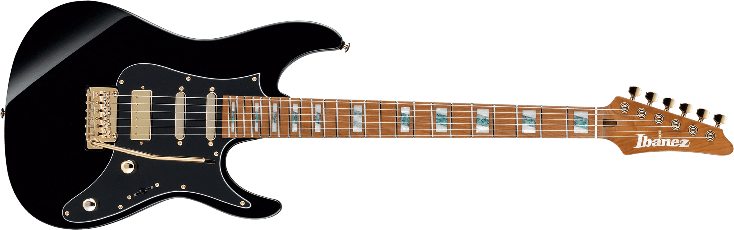 Ibanez Tim Henson Thbb10 Bk Premium Signature Hss Trem Mn +housse - Black - Guitare Électrique Forme Str - Main picture