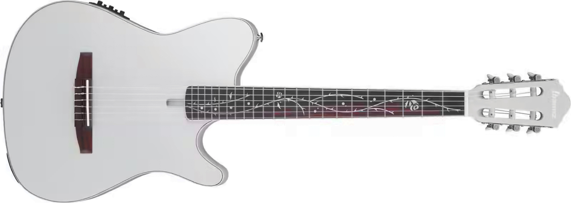 Ibanez Tim Henson Tod10n Smf Ind Signature Epicea Sapele Rw - Silver Metallic Flat - Guitare Classique Format 4/4 - Main picture