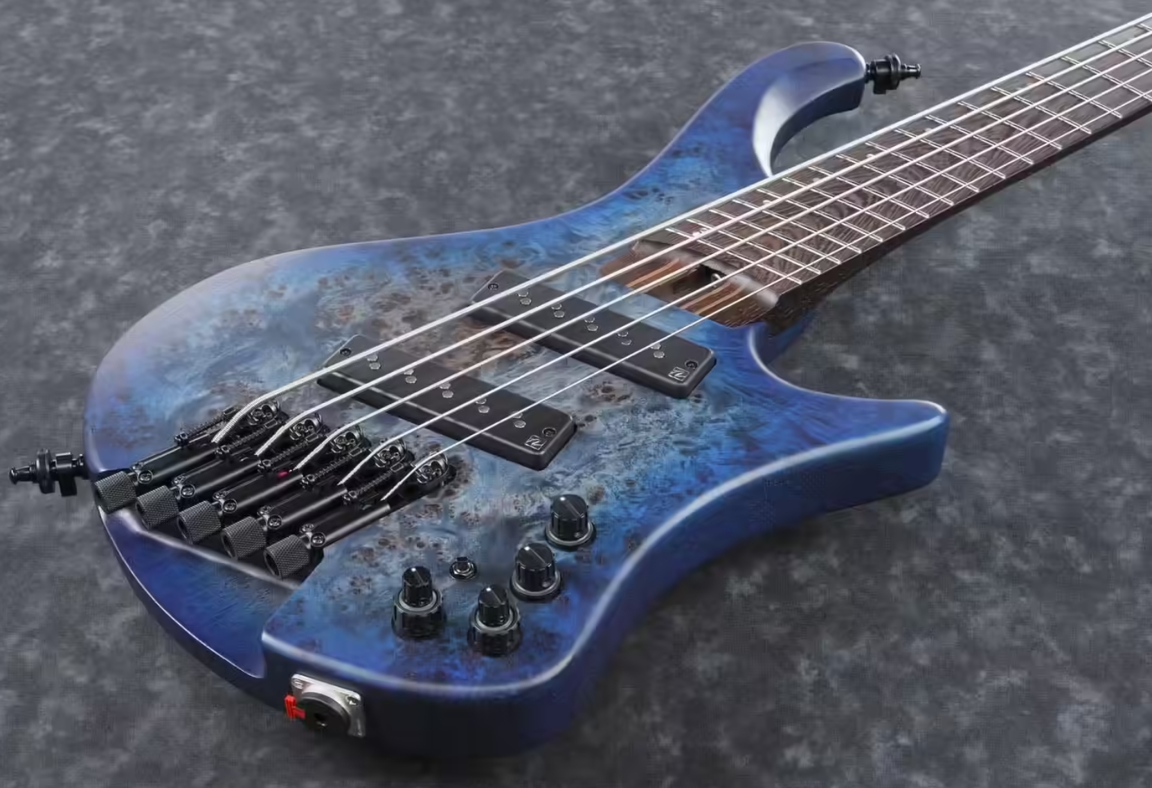 Ibanez Ehb1505ms Plf Workshop Multiscale 5c Active Pp - Pacific Blue Burst Flat - Basse Électrique Solid Body - Variation 1