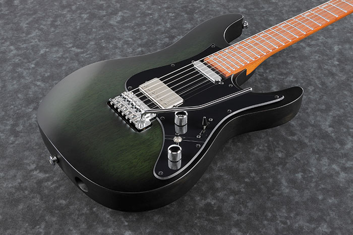 Ibanez Erick Hansel Eh10 Tgm Premium Signature Hss Trem Mn +housse - Transparent Green Matte - Guitare Électrique Forme Str - Variation 2