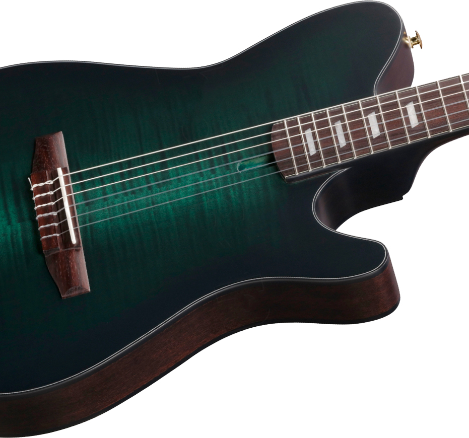 Ibanez Frh20fmn Dgl Hollow Cw Erable Sapele Rw - Deep Emerald Green - Guitare Classique Format 4/4 - Variation 2