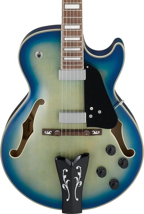 Ibanez George Benson Gb10em Jbb Signature Hh Ht Eb - Jet Blue Burst - Guitare Électrique 3/4 Caisse & Jazz - Variation 1