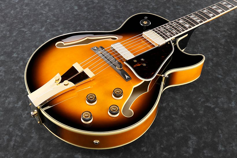 Ibanez George Benson Gb10se Bs Signature Hh Ht Eb - Brown Sunburst - Guitare Électrique 3/4 Caisse & Jazz - Variation 1