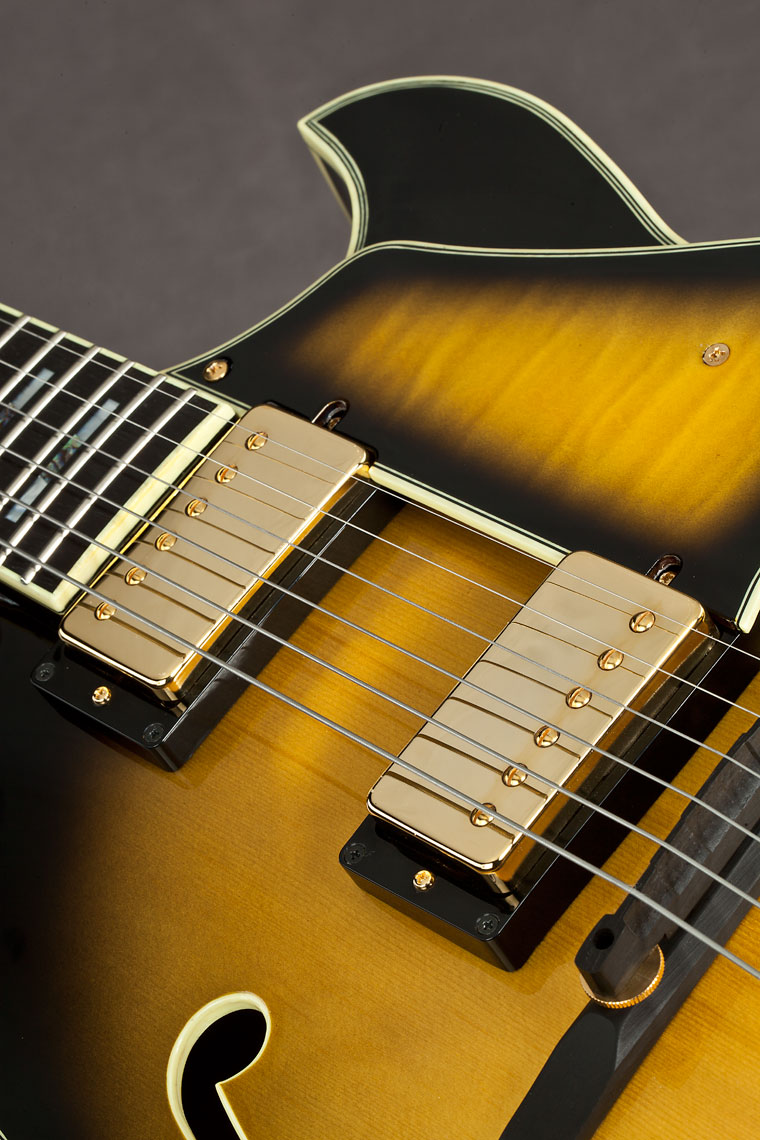 Ibanez George Benson Lgb300 Vys Prestige Japon Hh Ht Eb - Vintage Yellow Sunburst - Guitare Électrique 1/2 Caisse - Variation 2