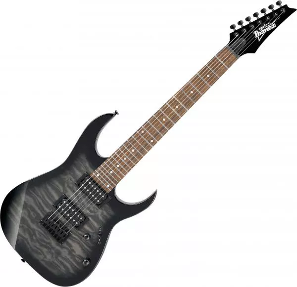 Guitare électrique solid body Ibanez GRG7221QA TKS Standard - trans black sunburst