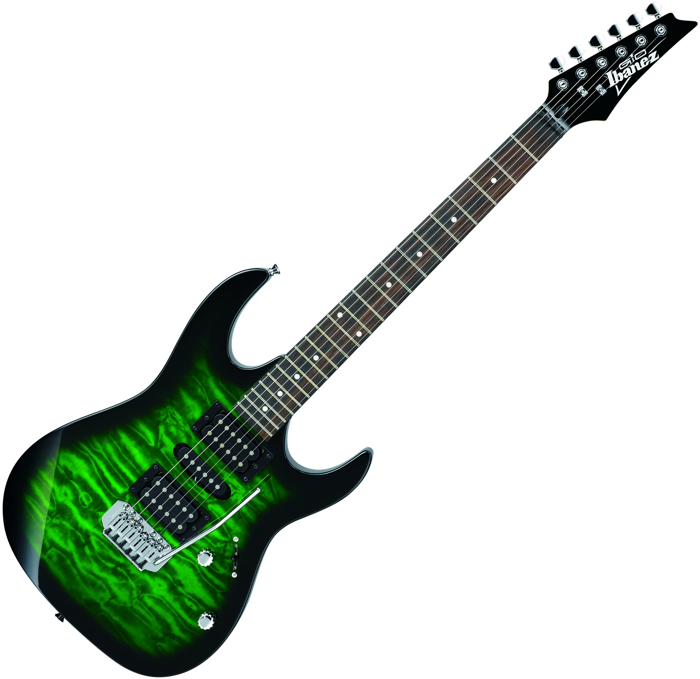 Ibanez Grx70qa Teb Gio Hsh Trem Nzp - Transparent Emerald Burst - Guitare Électrique Forme Str - Variation 1