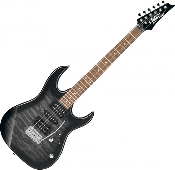 Guitare électrique solid body Ibanez GRX70QA TKS GIO - transparent black sunburst