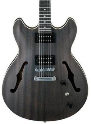 Guitare électrique 1/2 caisse Ibanez AS53 TKF Artcore - Trans black flat