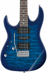 Guitare électrique gaucher Ibanez GRX70QAL TBB Gaucher GIO - Transparent blue burst