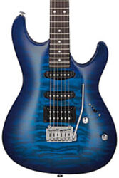 Guitare électrique forme str Ibanez GSA60QA TBB GIO - Transparent blue burst