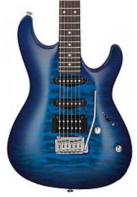 Guitare électrique solid body Ibanez GSA60QA TBB GIO - Transparent blue burst