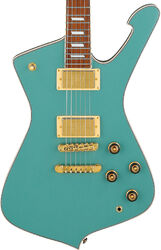 Guitare électrique rétro rock Ibanez Iceman IC420 CGM - Coral Green Metallic