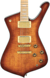 Guitare électrique rétro rock Ibanez Iceman IC420MFM CML - Caramel Burst Low Gloss