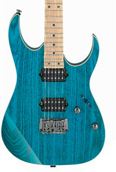 Guitare électrique forme str Ibanez Prestige Japan RG652AHMFX TAB Ltd - Transparent Aqua Blue