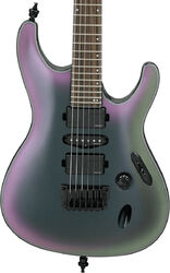 Guitare électrique forme str Ibanez S671ALB BAB Axion Label - Black aurora burst