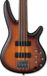 Basse électrique solid body Ibanez SRF700 BBF Fretless - Brown burst flat