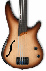 Basse électrique solid body Ibanez SRH505F NNF Fretless Workshop - Dragon eye burst flat