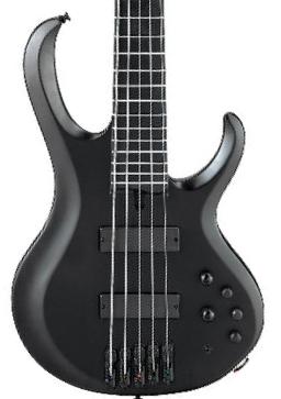 Basse électrique solid body Ibanez Iron Label BTB625EX BKF 5-String - black flat