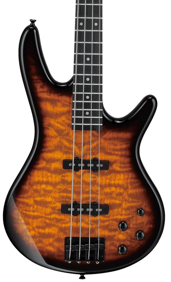Basse électrique solid body Ibanez GSR280QA TYS GIO - Transparent yellow sunburst