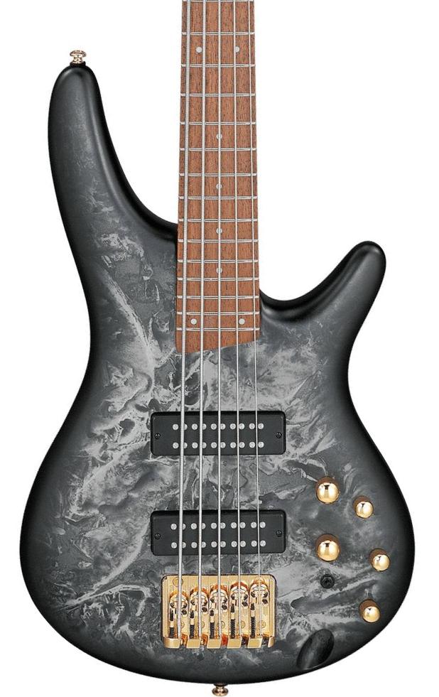 Basse électrique solid body Ibanez SR300EDX BZM 5-String Standard - Black ice frozen matte