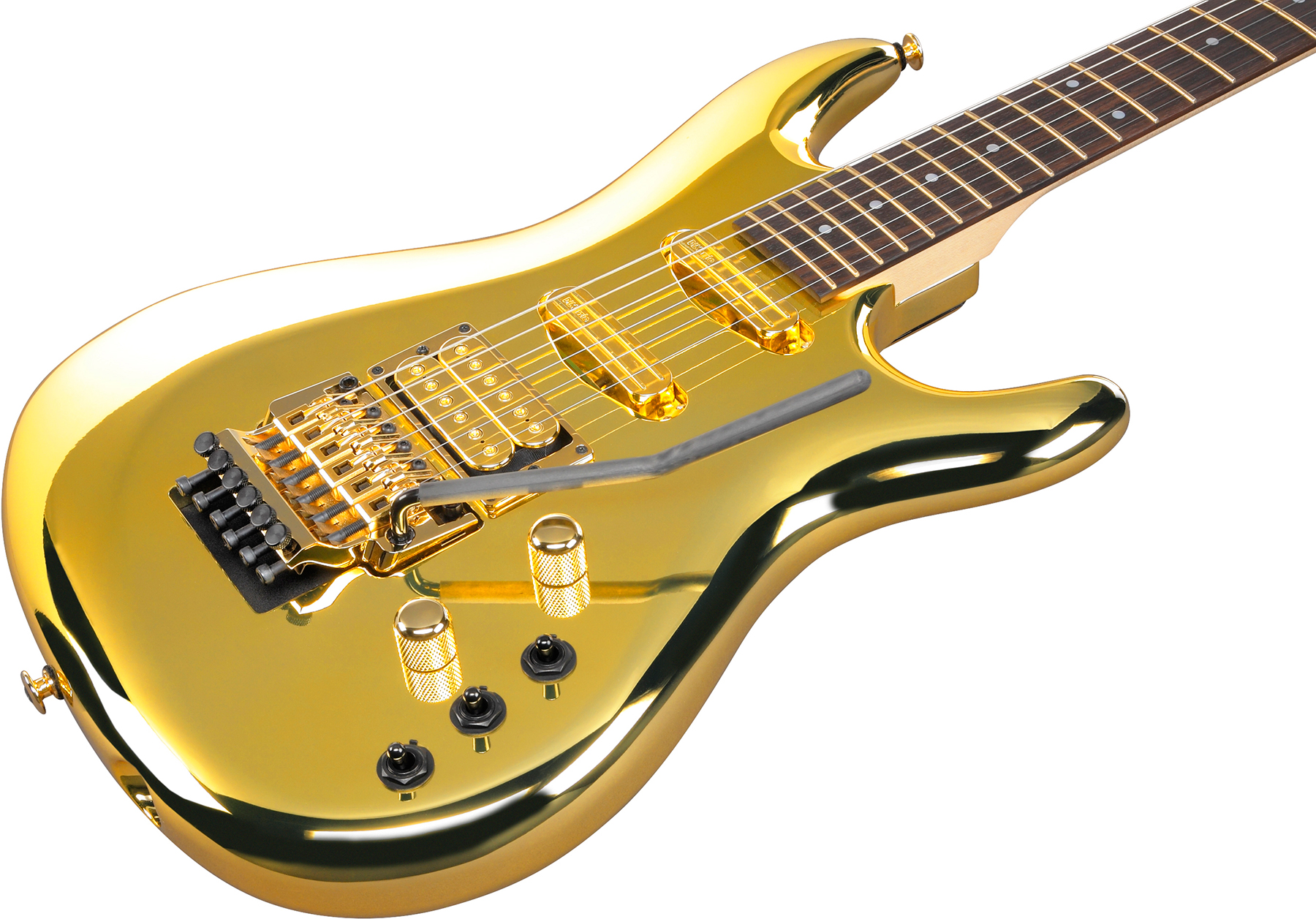 Ibanez Joe Satriani Js2gd Jap Signature 2h Dimarzio Fr Rw - Gold - Guitare Électrique Forme Str - Variation 2