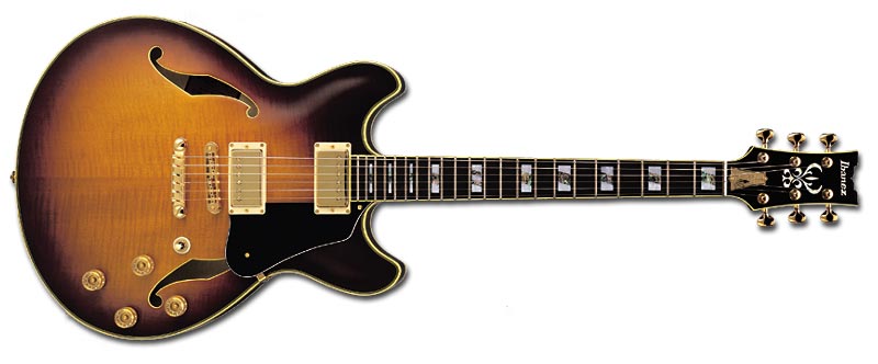 Ibanez John Scofield Jsm100 Vt Prestige Japon Signature Hh Ht Eb - Vintage Sunburst Vt - Guitare Électrique 1/2 Caisse - Variation 2