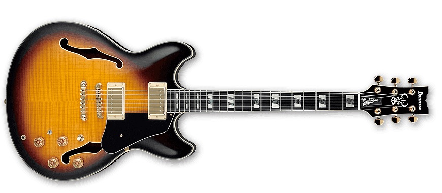 Ibanez John Scofield Jsm10 Vys Signature Hh Ht Eb - Vintage Yellow Sunburst - Guitare Électrique 1/2 Caisse - Variation 3