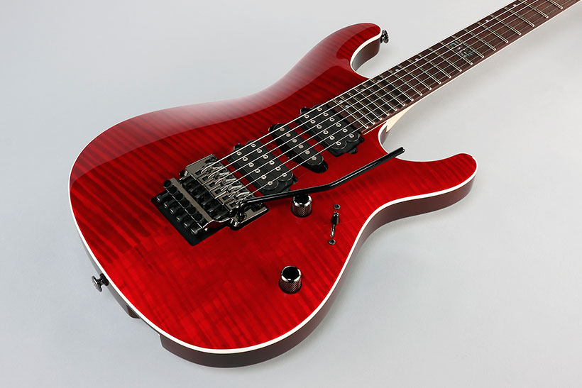 Ibanez Kiko Loureiro Kiko100 Trr Prestige Jap Signature Hsh Fr Rw - Transparent Red Ruby - Guitare Électrique Forme Str - Variation 2