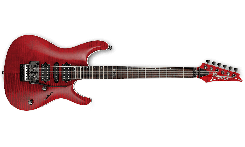 Ibanez Kiko Loureiro Kiko100 Trr Prestige Jap Signature Hsh Fr Rw - Transparent Red Ruby - Guitare Électrique Forme Str - Variation 1