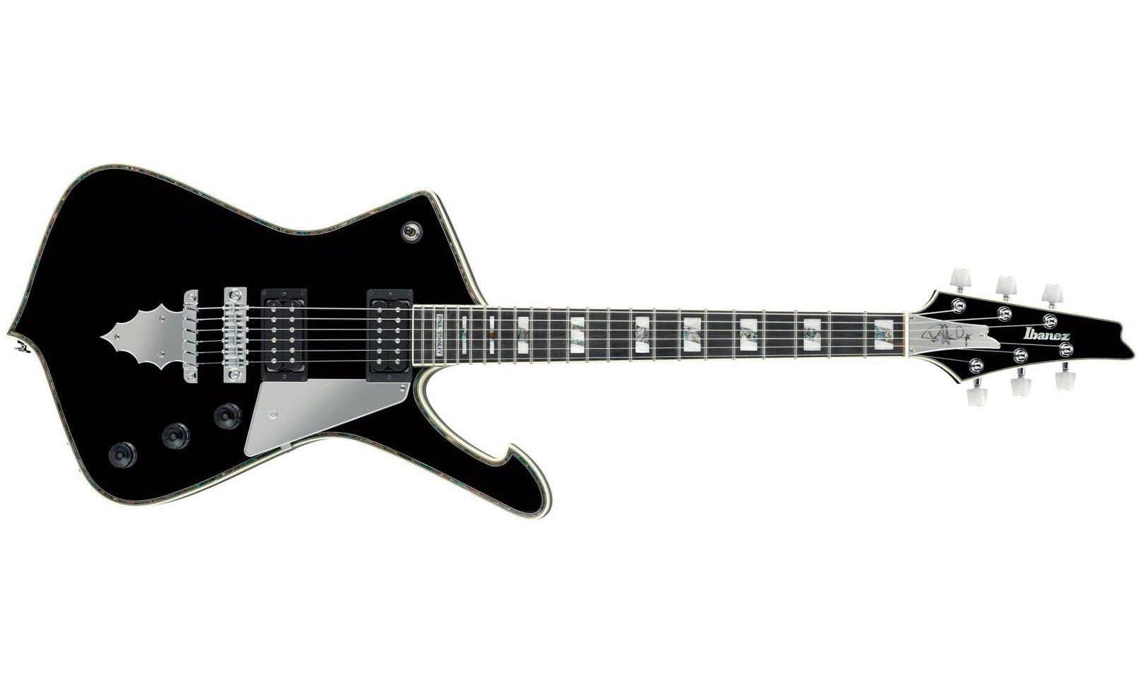 Ibanez Paul Stanley Ps10 Bk Japon Signature Hh Seymour Duncan Ht Eb - Black - Guitare Électrique MÉtal - Variation 1