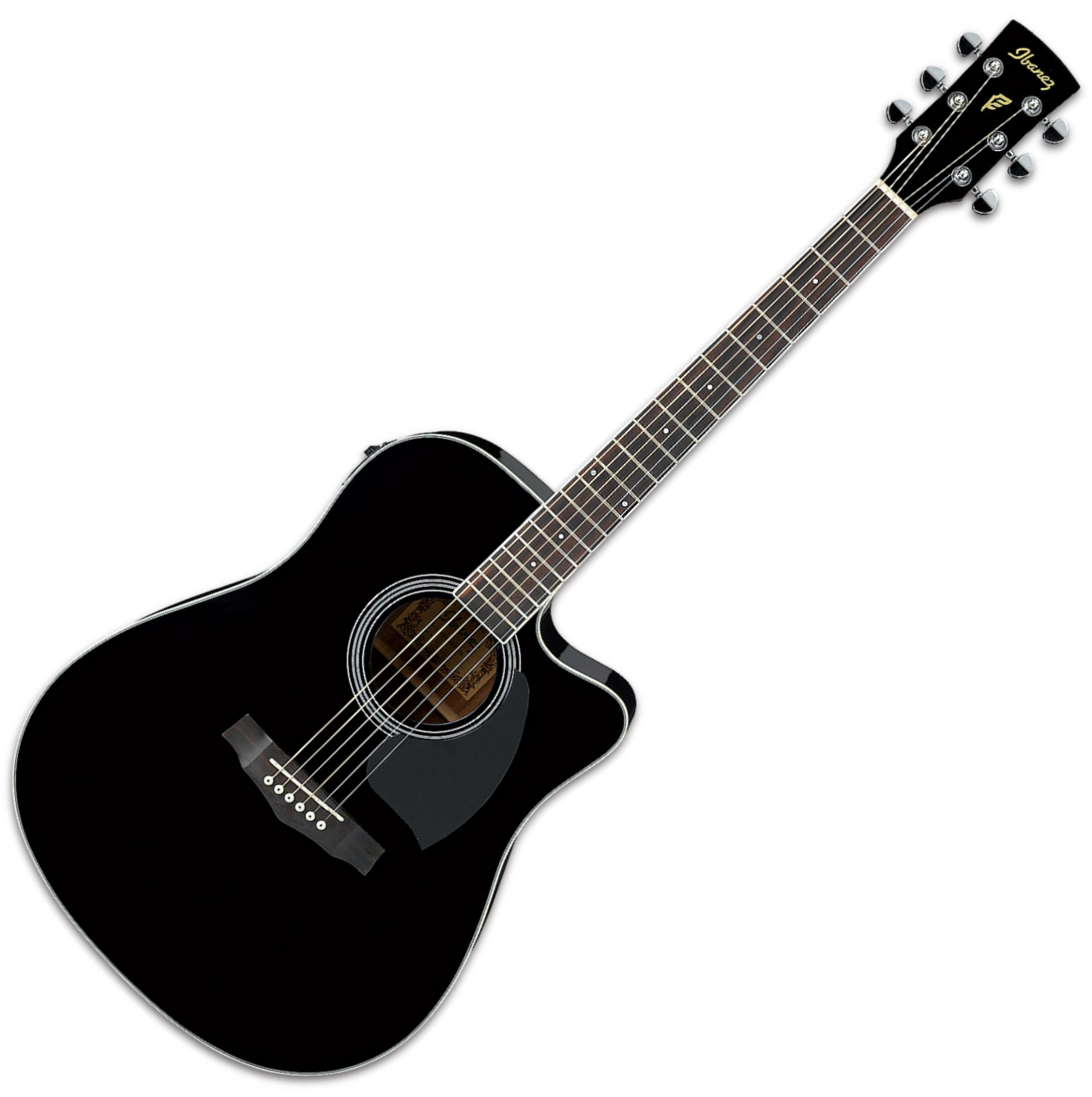 Ibanez Pf15ece Bk Dreadnought Cw Epicea Acajou Lau - Black - Guitare Electro Acoustique - Variation 3