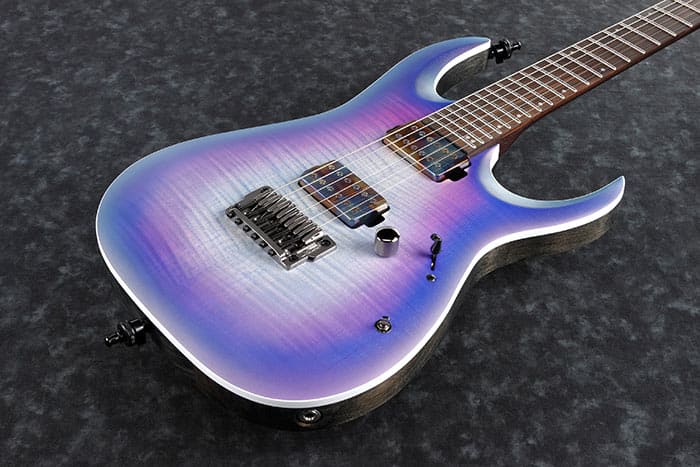 Ibanez Rga61al Iaf Axion Label Hh Bare Knuckle Ht Eb - Indigo Aurora Burst Flat - Guitare Électrique MÉtal - Variation 3