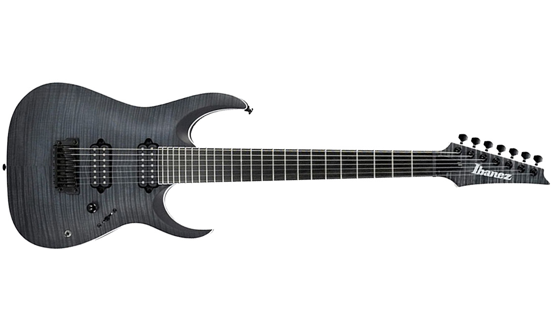 Ibanez Rgaix7fm Tgf Iron Label Hh Ht Eb - Transparent Gray Flat - Guitare Électrique 7 Cordes - Variation 1