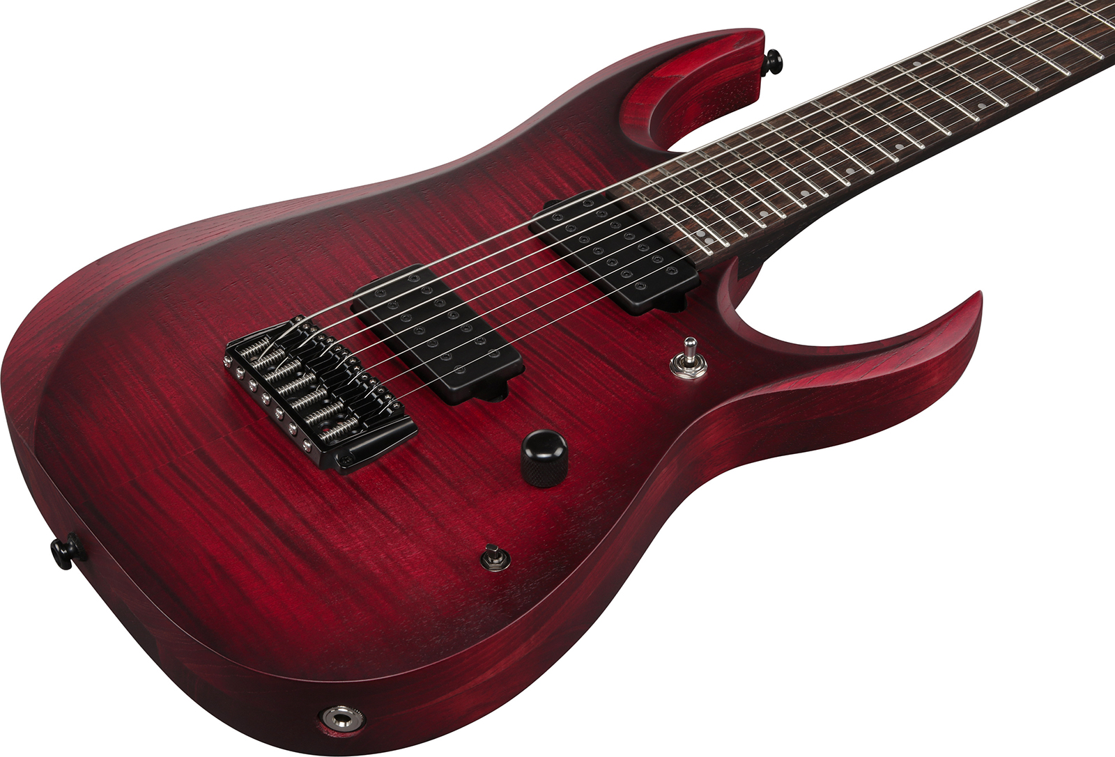 Ibanez Rgd721fa Wuf Iron Label 7c Baryton 2h Dimarzio Ht Eb - Stained Wine Red Burst Flat - Guitare Électrique Baryton - Variation 2