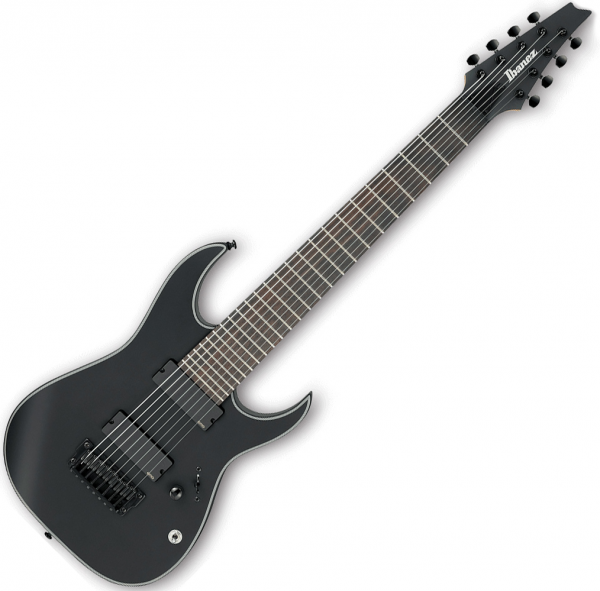 Guitare électrique baryton Ibanez Iron Label RGIR38BFE - black flat noir