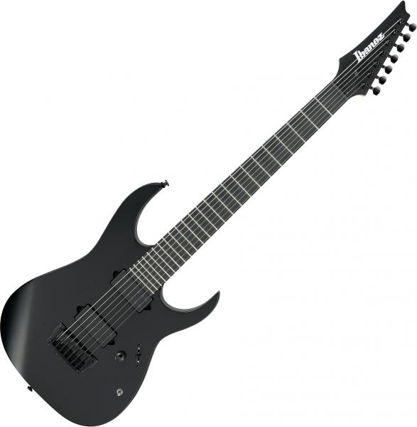 Guitare électrique baryton Ibanez RGIXL7 BKF Iron Label - Black flat