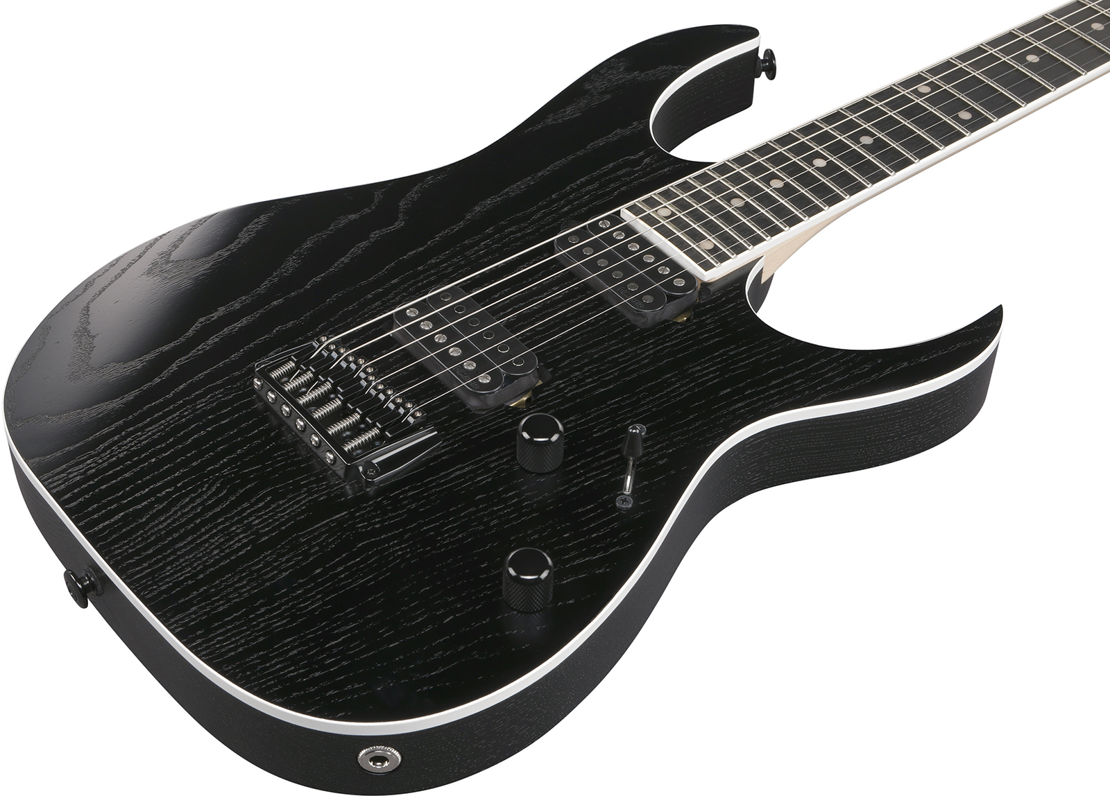 Ibanez Rgr662ahbf Wk Prestige Jap 2h Dimarzio Ht Rw - Weathered Black - Guitare Électrique Forme Str - Variation 2