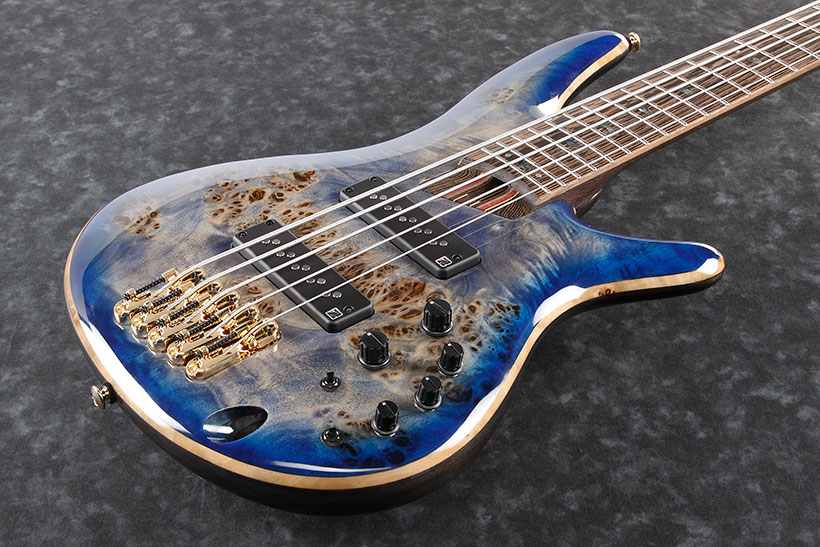 Ibanez Sr2605e Cbb Premium 5-cordes Active Jat - Cerulean Blue Burst - Basse Électrique Solid Body - Variation 1