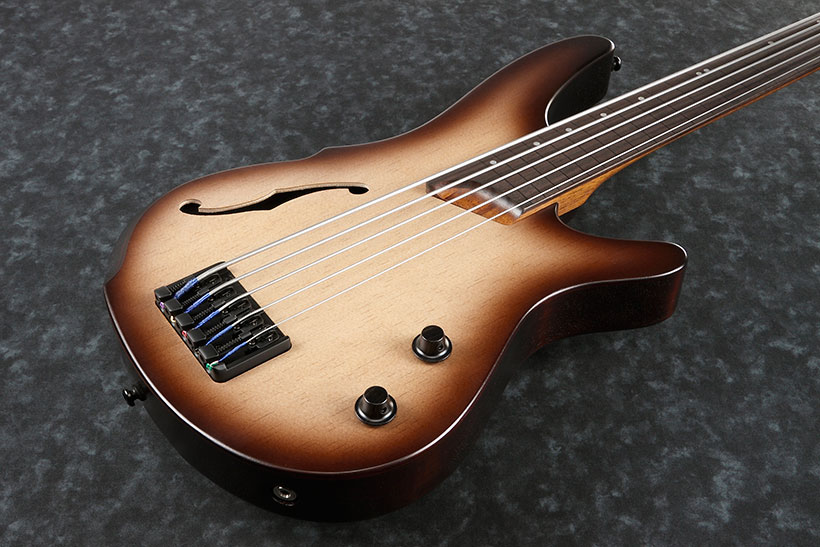 Ibanez Srh505f Nnf Fretless Bass Workshop Pan - Dragon Eye Burst Flat - Basse Électrique Solid Body - Variation 1