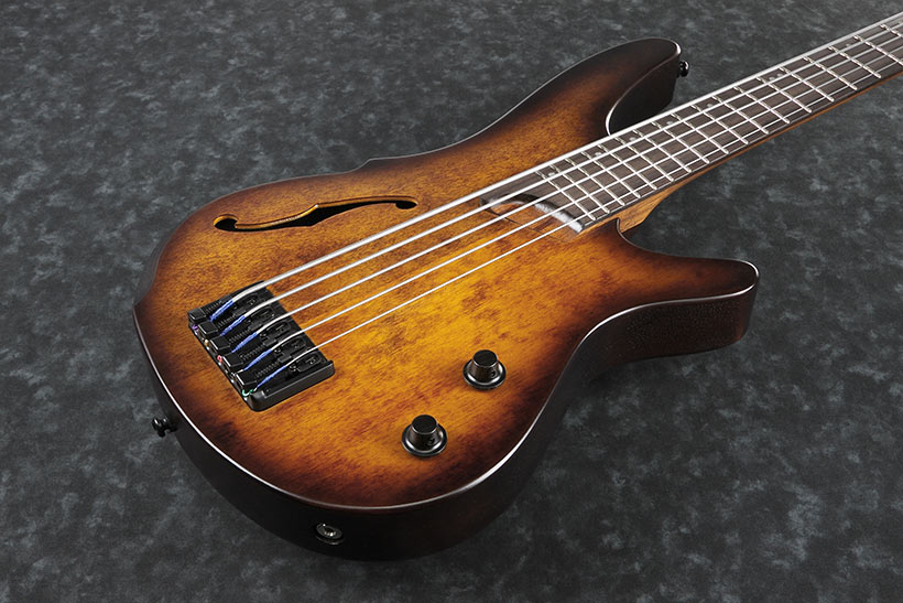 Ibanez Srh505 Def Workshop 5-cordes Piezo - Dragon Eye Burst Flat - Basse Électrique 1/2 Caisse - Variation 1